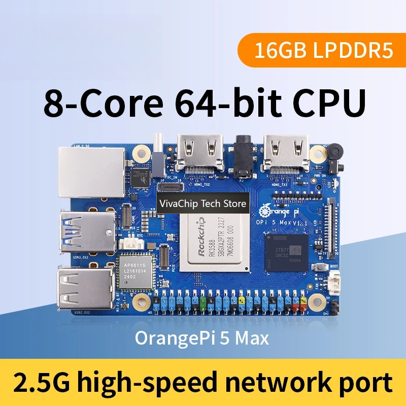 비바칩 테크오렌지 파이 5 맥스 16GB 램 LPDDR - Rockchip Rk3588 Development Board 리뷰 및 가격